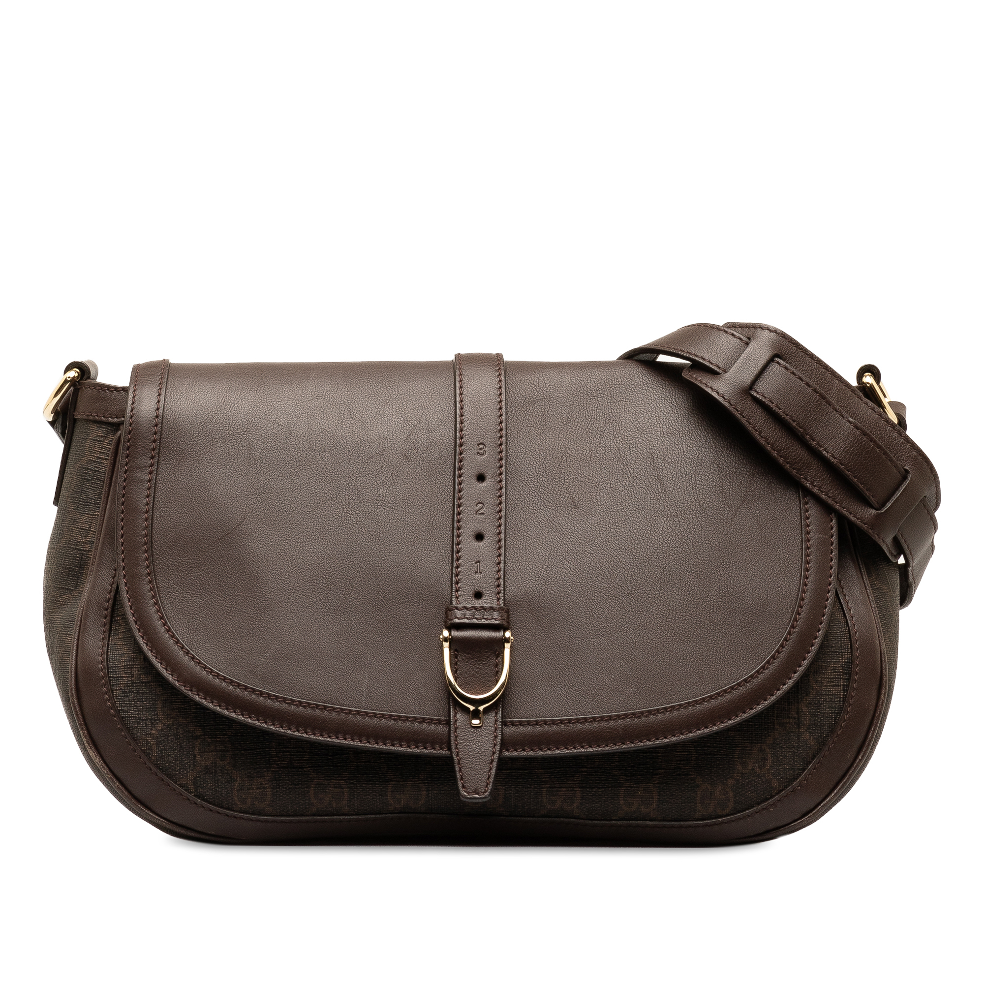 Pre-Loved Gucci Gg Supreme Stirrup Crossbody